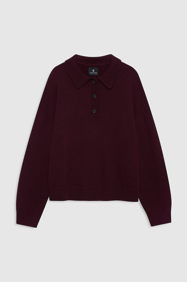 LEE POLO SWEATER - FIG