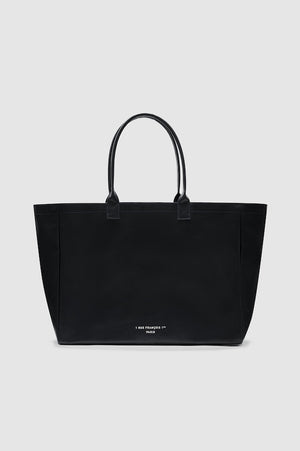 LEO COATED CANVAS TOTE - BLACK