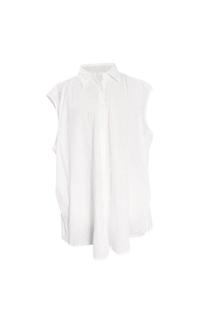 LUCIANA SLEEVELESS SHIRT - WHITE