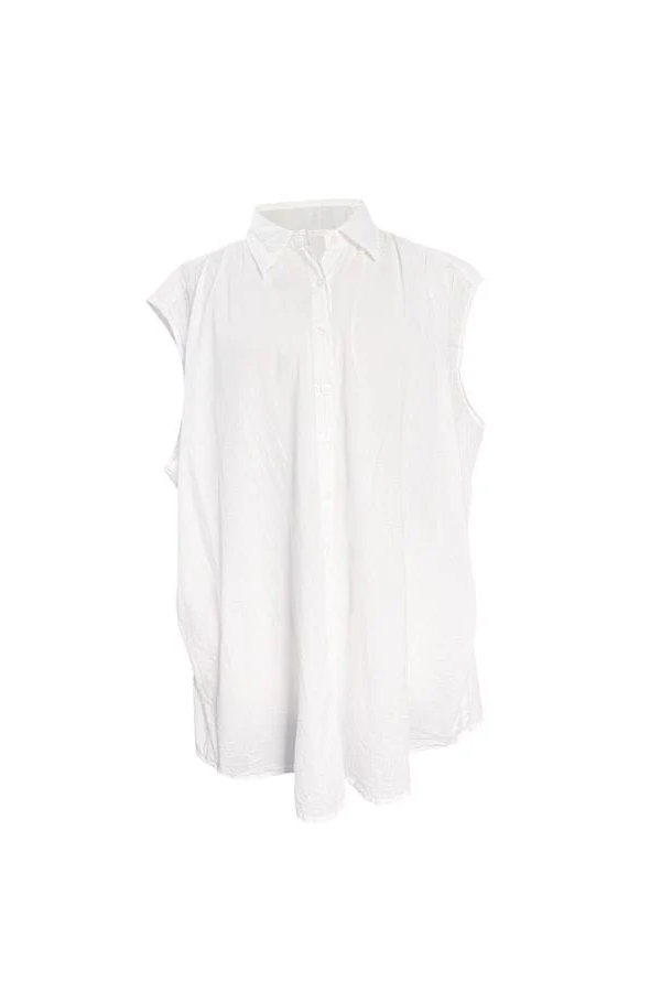 LUCIANA SLEEVELESS SHIRT - WHITE