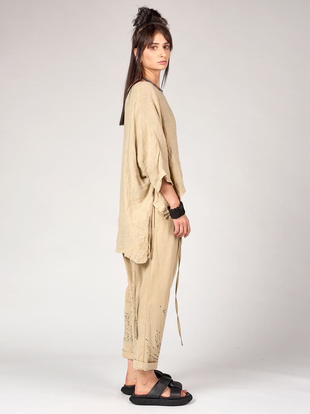 MADDY TUNIC - BEIGE STONE WASHED
