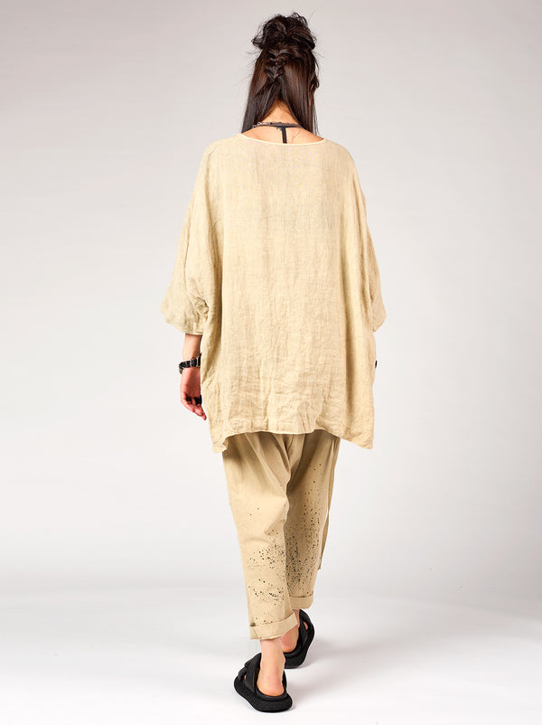 MADDY TUNIC - BEIGE STONE WASHED