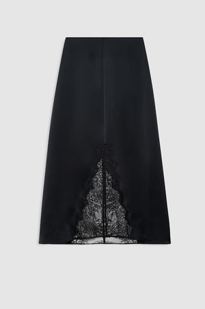 MALOU SKIRT - BLACK AND BLACK LACE