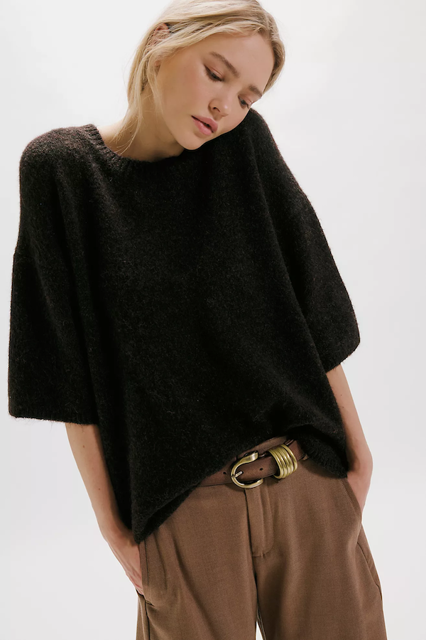 MARGOT SWEATER TEE - BLACK