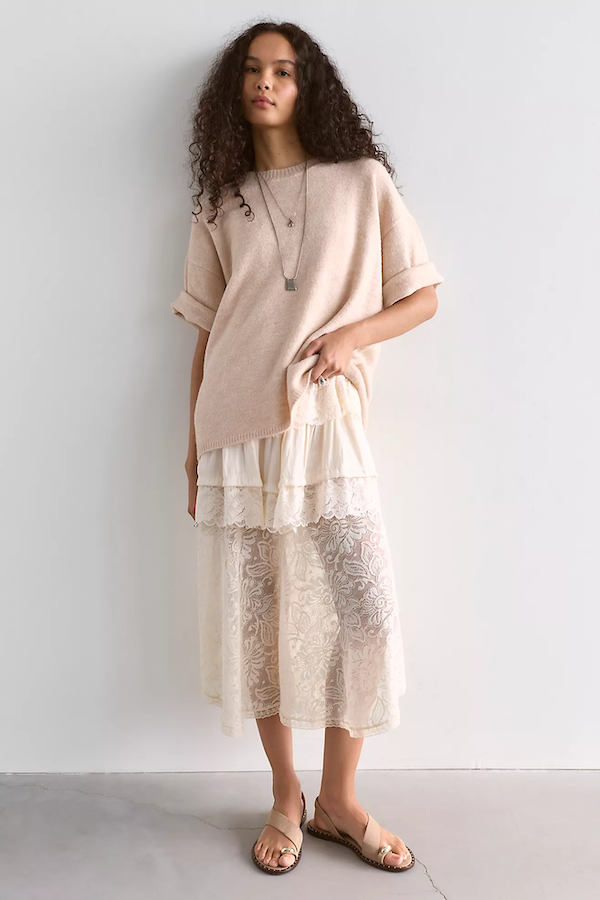 MARGOT SWEATER TEE - PEARL MELANGE