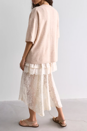 MARGOT SWEATER TEE - PEARL MELANGE