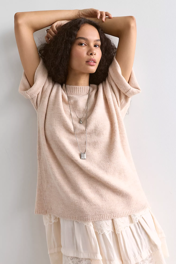 MARGOT SWEATER TEE - PEARL MELANGE