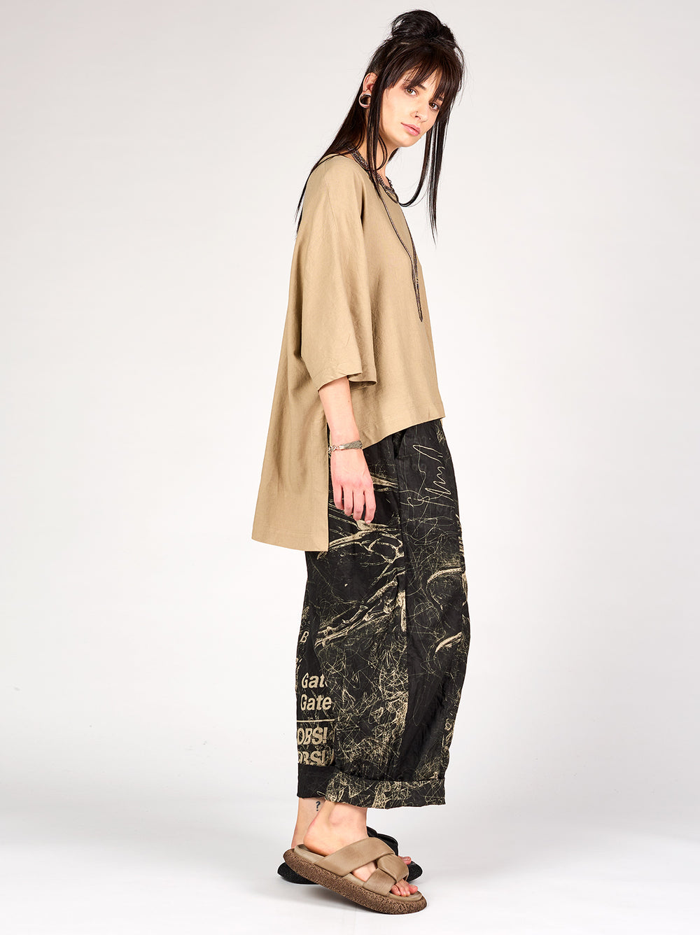MIRRO PANTS - BLACK ALL OVER PRINT