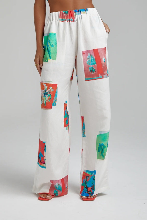 LINEN PANTS - MONTAGE WHITE