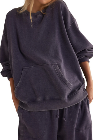 SLOW IT DOWN PULLOVER - PEACOAT