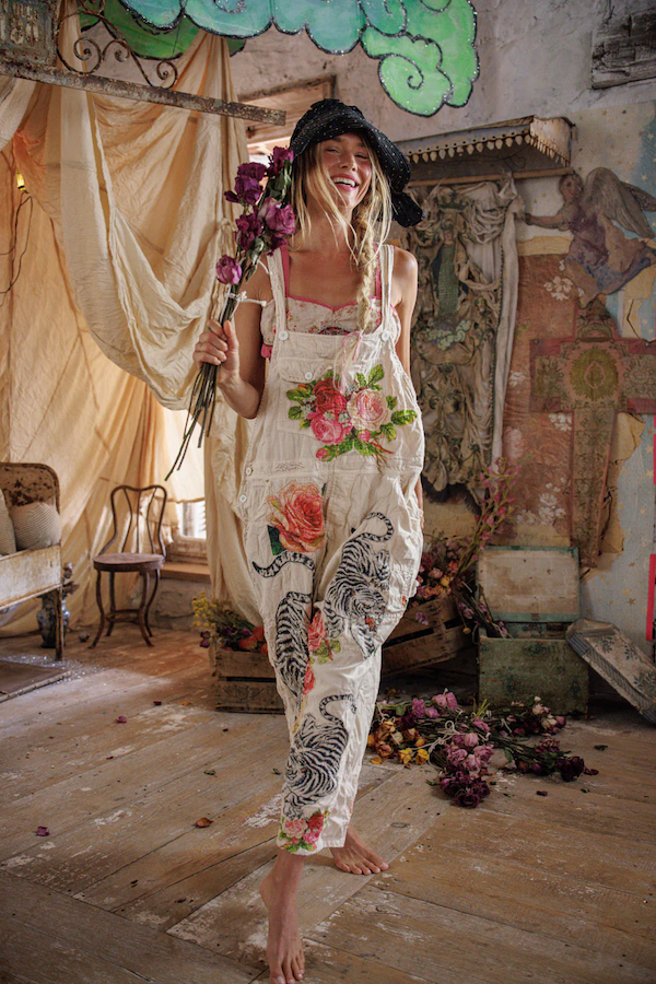 BIRCH FLORAL LOVE OVERALLS - OVERALLS 176