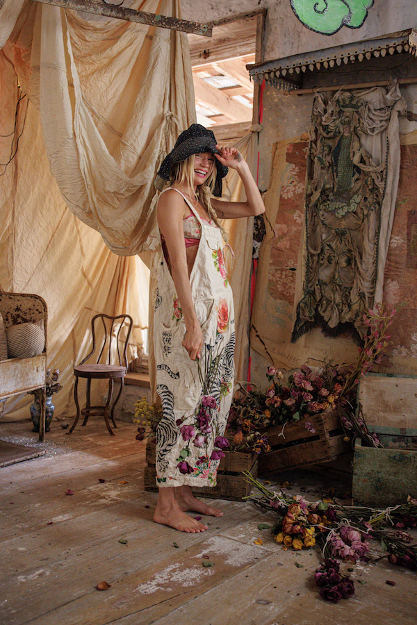 BIRCH FLORAL LOVE OVERALLS - OVERALLS 176