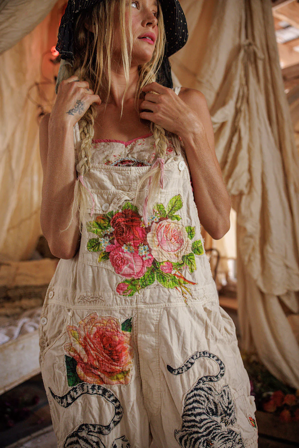 BIRCH FLORAL LOVE OVERALLS - OVERALLS 176