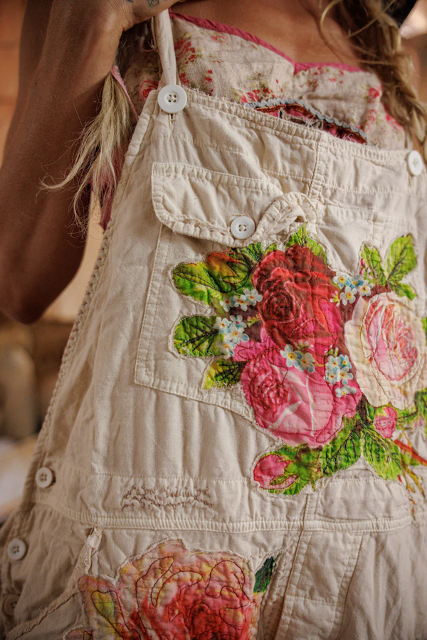 BIRCH FLORAL LOVE OVERALLS - OVERALLS 176