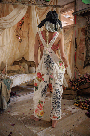 BIRCH FLORAL LOVE OVERALLS - OVERALLS 176