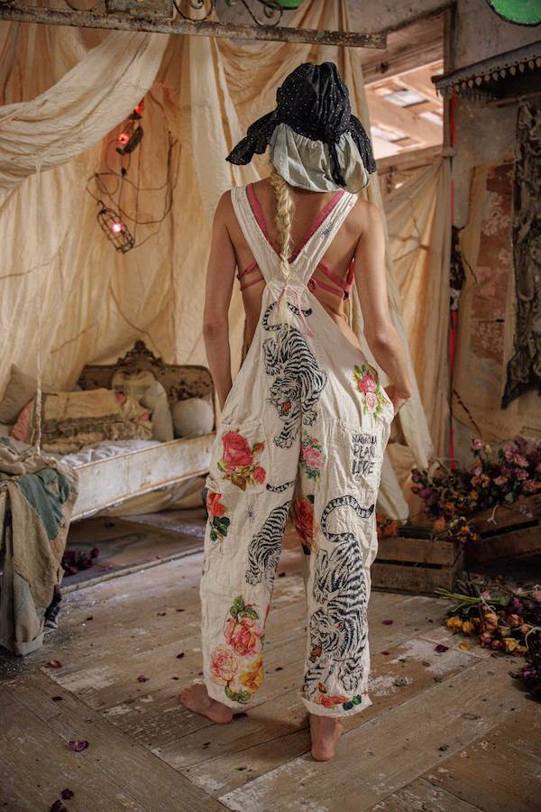 BIRCH FLORAL LOVE OVERALLS - OVERALLS 176