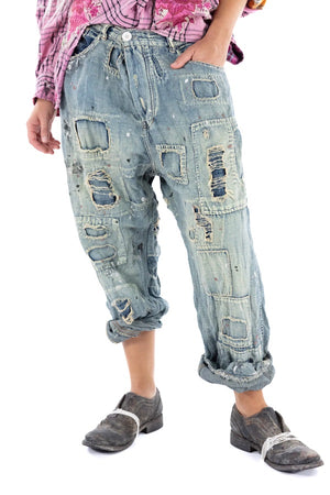 COTTON LINEN MINERS DENIM -  PANT 465