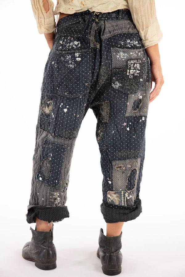 DOT AND FLORAL MINERS PANTS - PANTS 495
