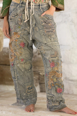 DRAGON EMBROIDERED PROVISION DENIMS - PANTS 660