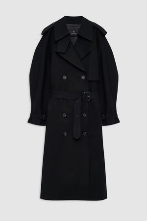 PASCALE MAXI TRENCH - BLACK