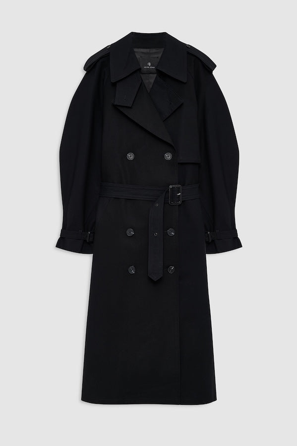 PASCALE MAXI TRENCH - BLACK
