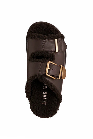 PANAMA - CHOC LEATHER SHEARLING