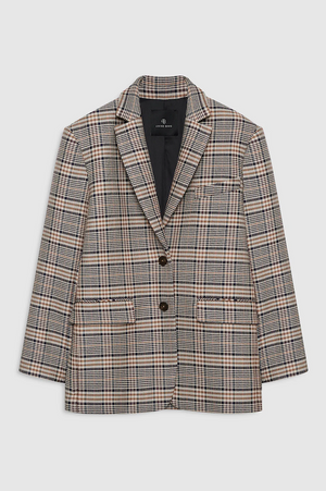 QUINN BLAZER - BEIGE AND NAVY CHECKS