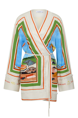 RIPPLE EFFECT MINI ROBE DRESS