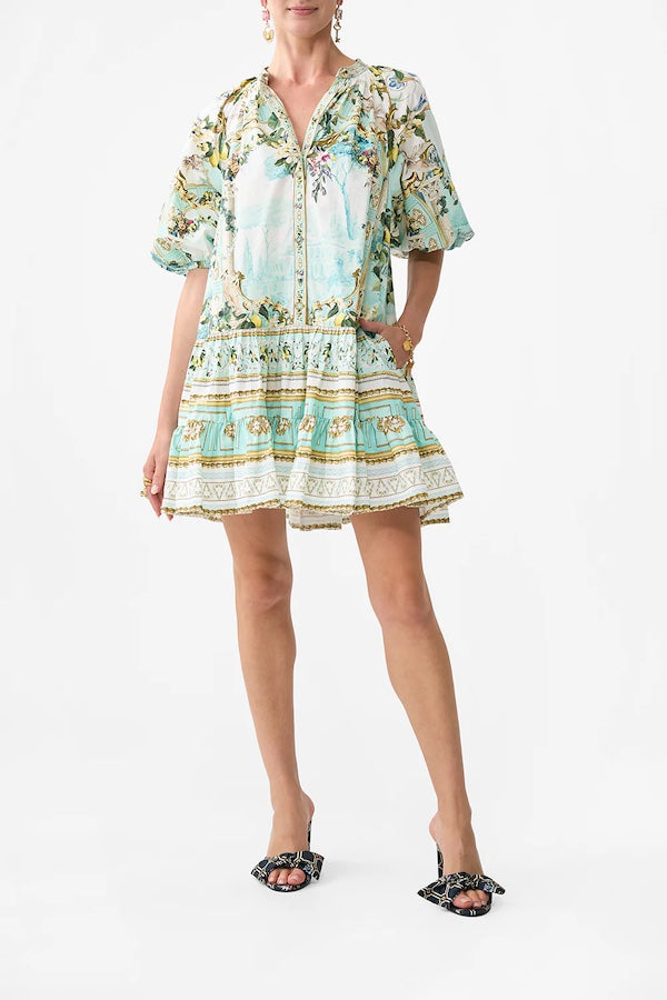 PUFF SLEEVE SHIRT DRESS - THE VENUS ON A VESPA