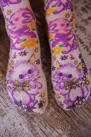 FLORAL TEDDY OTK SOCKS - SOCKS 142 SNOWBALL