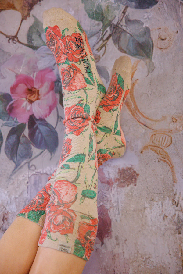 FLORAL OTK SOCKS - SOCKS 153 YOU ARE ROSES