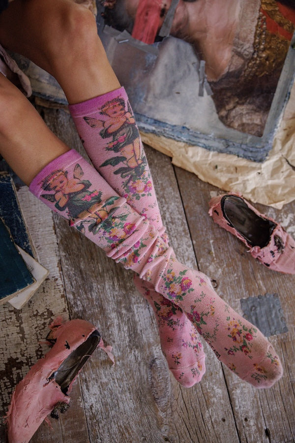 MAYSIE OTK SOCKS - SOCKS 161 VALENTINE PINK