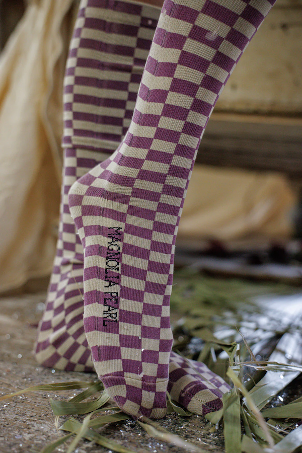 CHECKERED OTK SOCKS - SOCKS 173 BISHOP