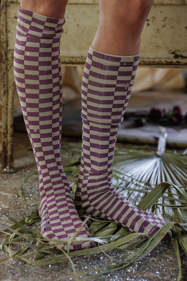 CHECKERED OTK SOCKS - SOCKS 173 BISHOP