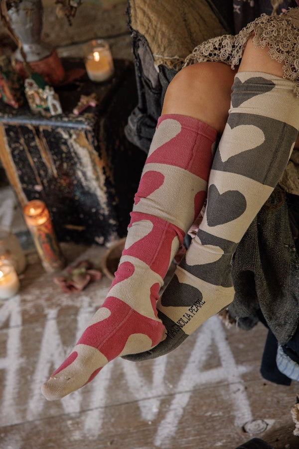 BLOCK HEART OTK SOCKS - SOCKS 178 QUEEN OF HEARTS