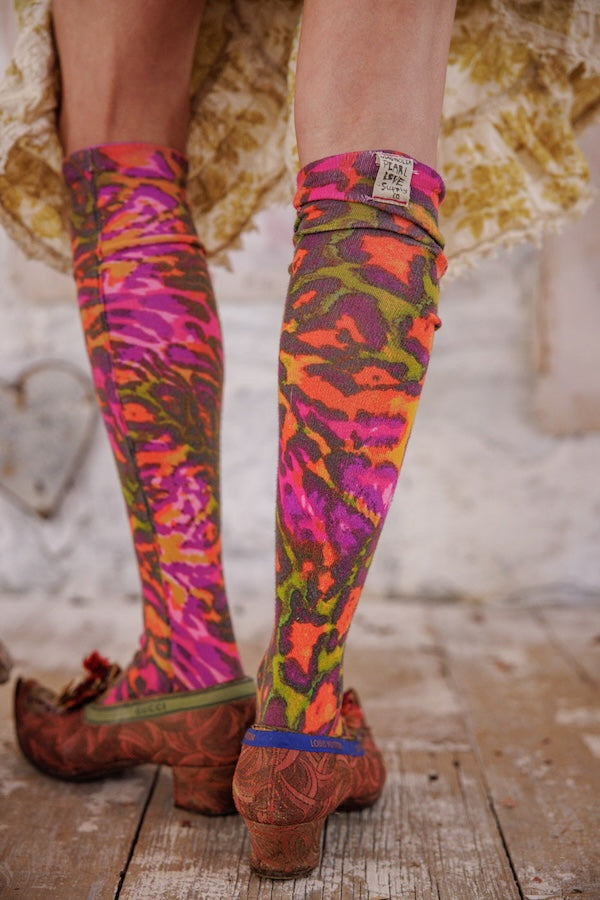 NEON LEOPARD OTK SOCKS - SOCKS 183 HAIRBAND