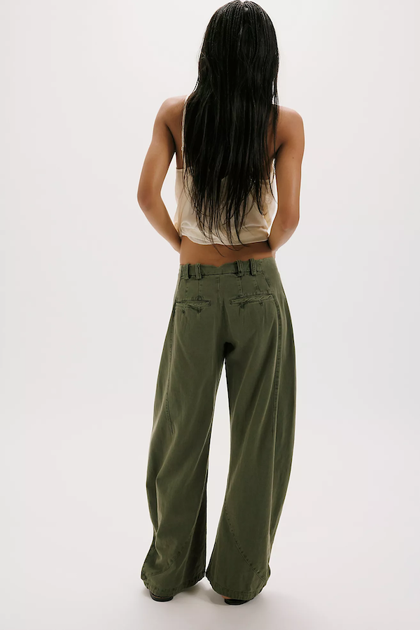 SPOTLIGHT WASHED TROUSERS - DUSTY OLIVE