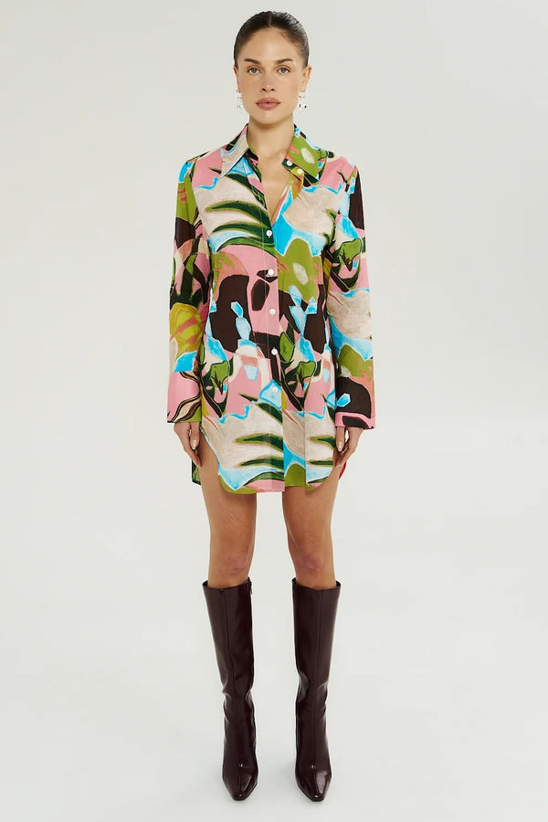 LS ASH SHIRT DRESS - WONDERLAND