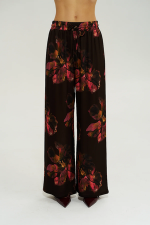 WIDE LEG PANT - CHOCOLAT PETALS