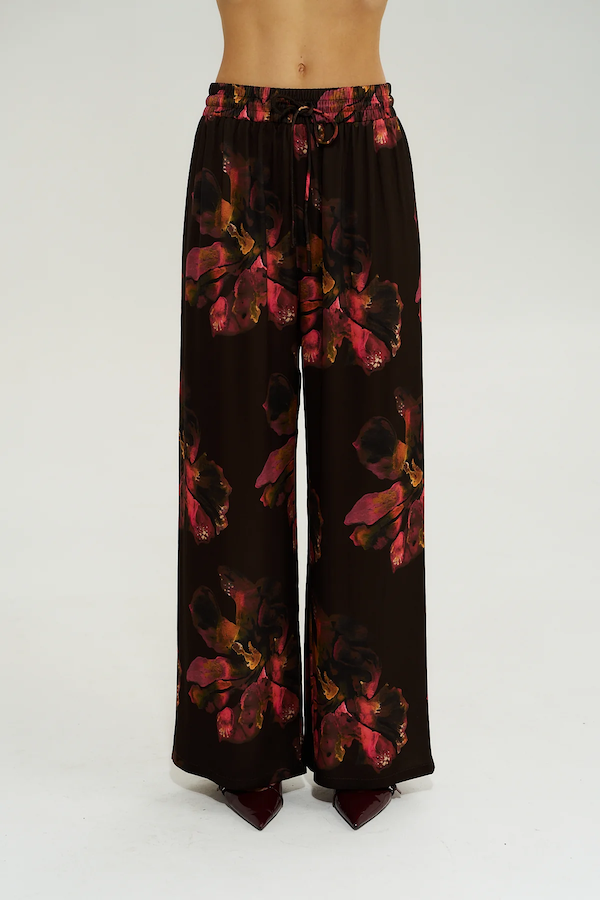 WIDE LEG PANT - CHOCOLAT PETALS