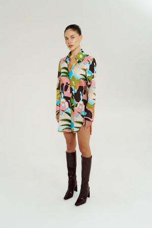 LS ASH SHIRT DRESS - WONDERLAND