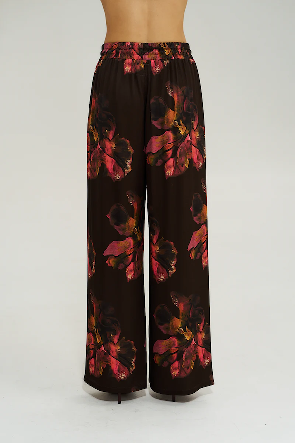 WIDE LEG PANT - CHOCOLAT PETALS
