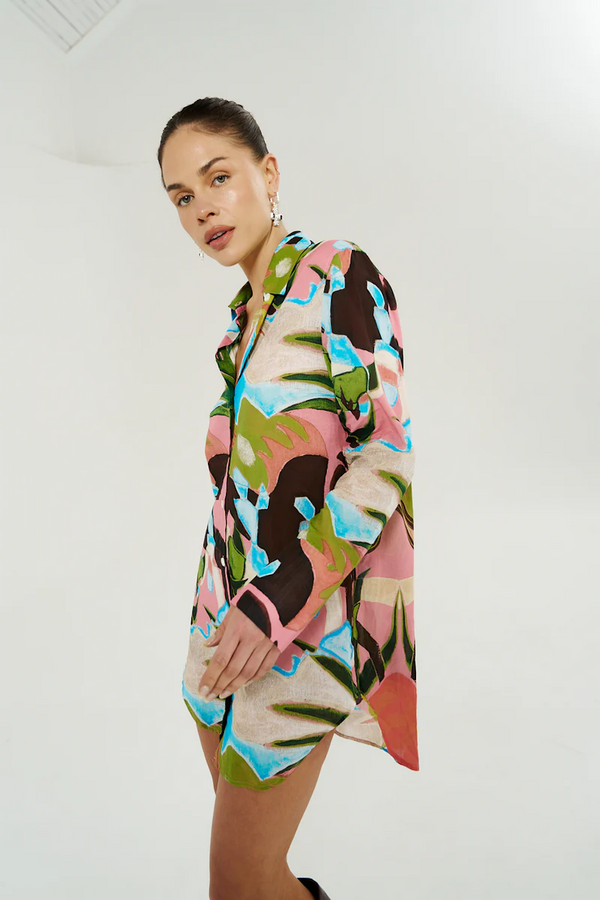 LS ASH SHIRT DRESS - WONDERLAND