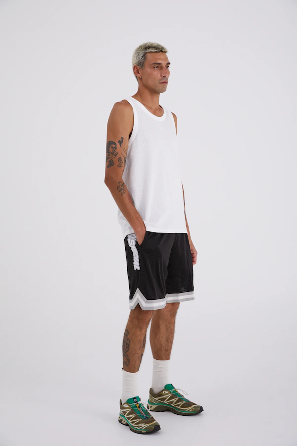 SIDE SCRIPT BBALL SHORTS - BLACK