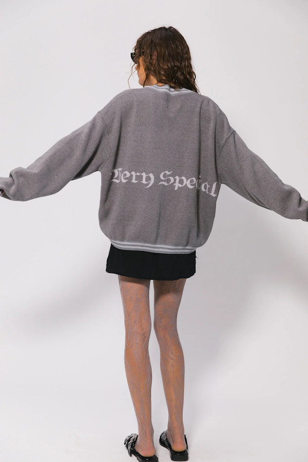 GREY SPECIAL KNITTED CARDIGAN