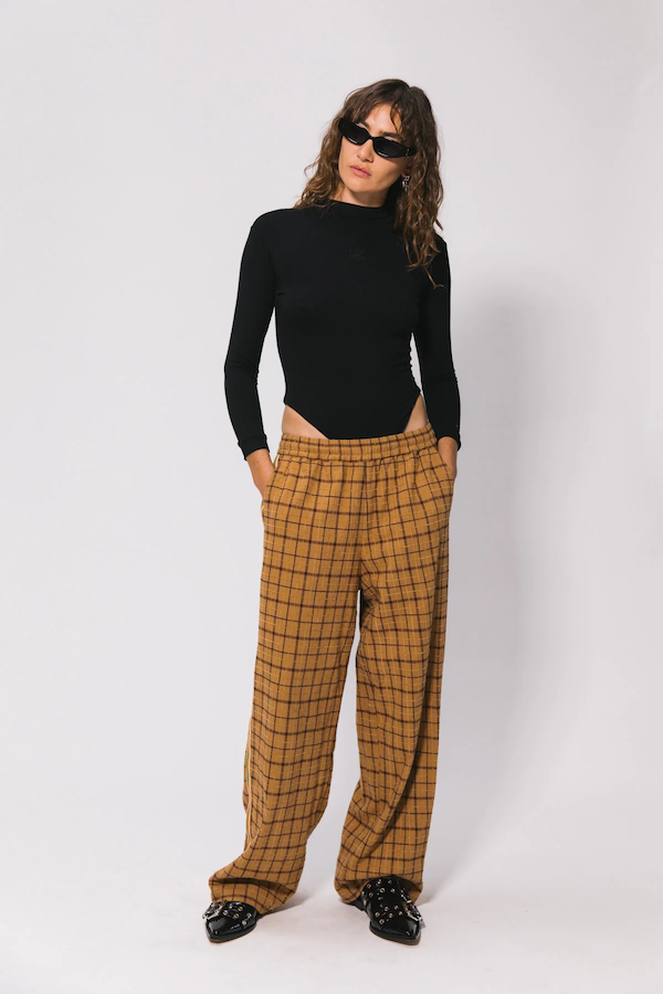 CHECK BAGGY TRACK PANT