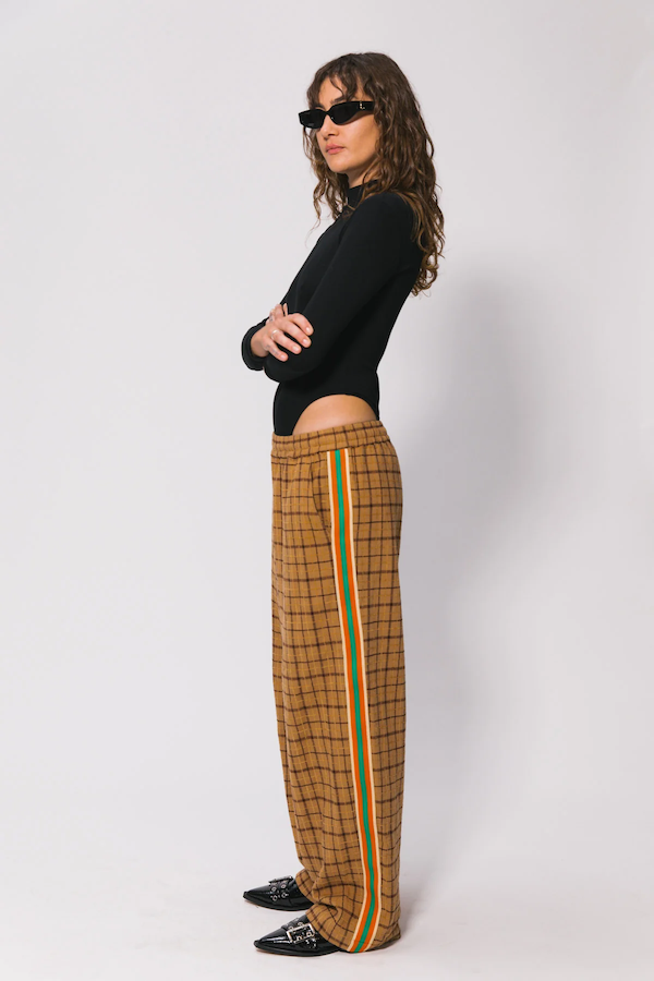 CHECK BAGGY TRACK PANT