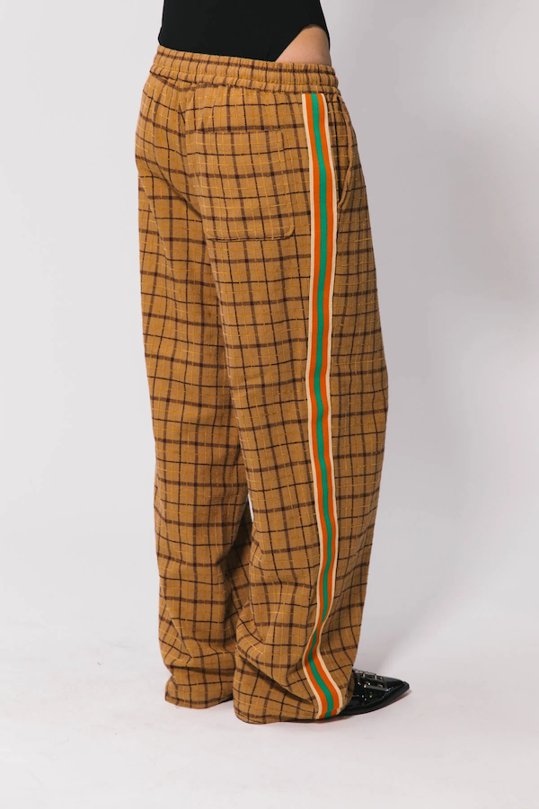CHECK BAGGY TRACK PANT