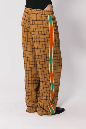 CHECK BAGGY TRACK PANT