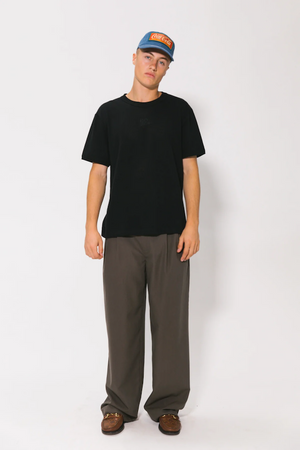 MESH FITTED TEE - BLACK